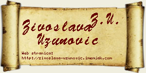 Živoslava Uzunović vizit kartica